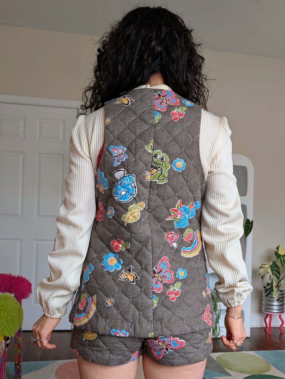 RARE 70s vintage grail quilted matching set - Picture 7 of 8